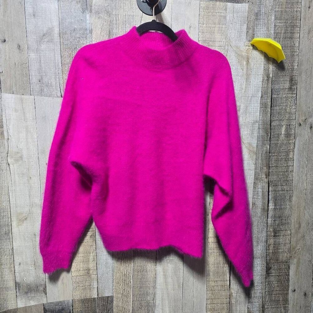 Rafaella Vintage 90s Angora Rabbit Hair Lambswool Blend Hot Pink Sweater Medium